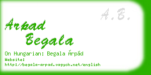 arpad begala business card