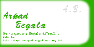 arpad begala business card